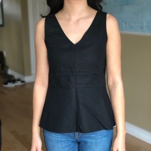 J. Crew Linen-Cotton Peplum tank top